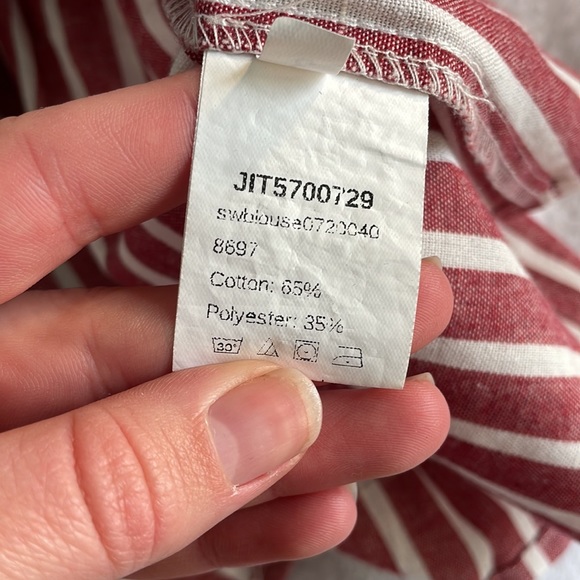 Shein Striped Ruffled Peplum Top- Small - Picture 3 of 3